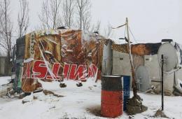 الثلوج تفاقم معاناة فلسطينيي سورية المهجرين في لبنان 