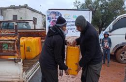 "فلسطينيي سورية للإغاثة" و"خير أمة" توزعان المساعدات شمال سورية 