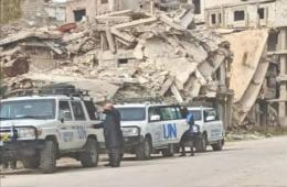 وفد من الأونروا يزور مخيم اليرموك لمعاينة منشآتها