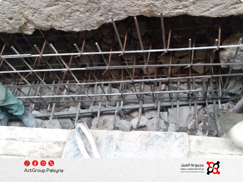 Jaramana camp. Rehabilitation of a damaged house with support from the Refugee Foundation.